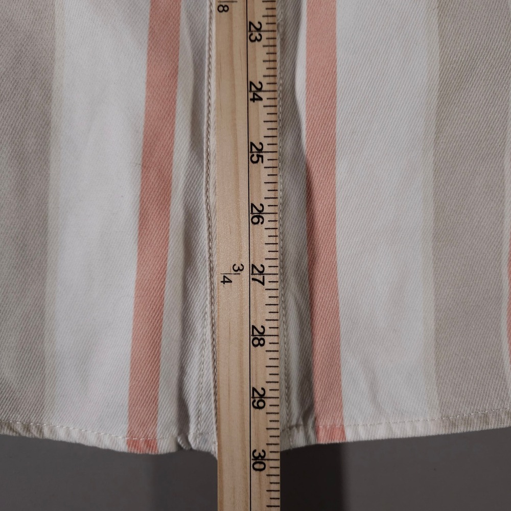 Buffalo David Bitton Button Down Shirt Mens M Beige Pink Striped Cotton Long - Picture 6 of 8